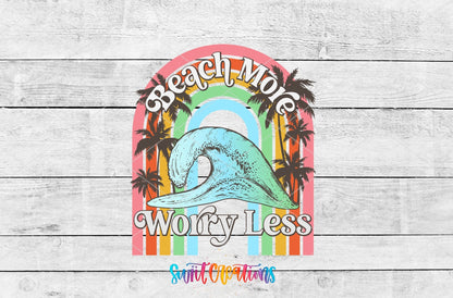 Beach More Worry Less UV DTF Cup Decal | UV893 - Swiit Creations