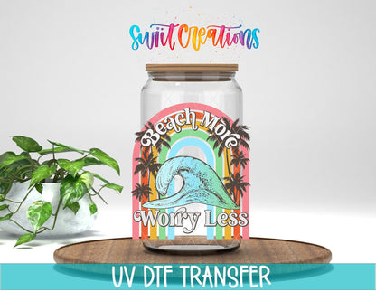 Beach More Worry Less UV DTF Cup Decal | UV893 - Swiit Creations