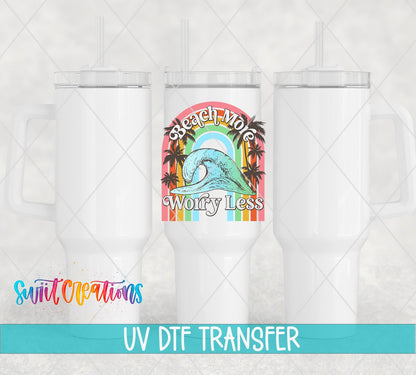 Beach More Worry Less UV DTF Cup Decal | UV893 - Swiit Creations