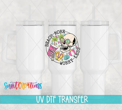 Beach More Worry Less UV DTF Cup Decal | UV894 - Swiit Creations