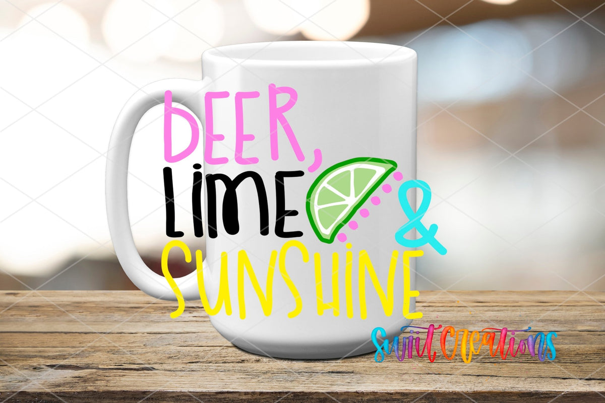 Beer Lime Sunshine UV DTF Decal | Summer Drink Quote Tumbler Wrap | UV1018 - Swiit Creations