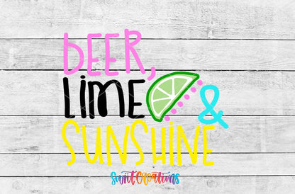 Beer Lime Sunshine UV DTF Decal | Summer Drink Quote Tumbler Wrap | UV1018 - Swiit Creations