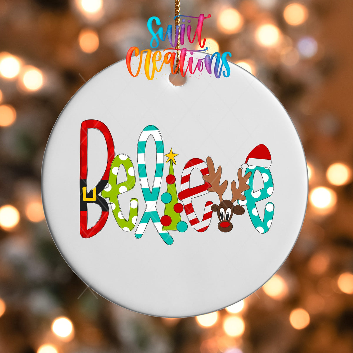 Believe Christmas UV DTF Ornament Transfer | O-1157 - Swiit Creations