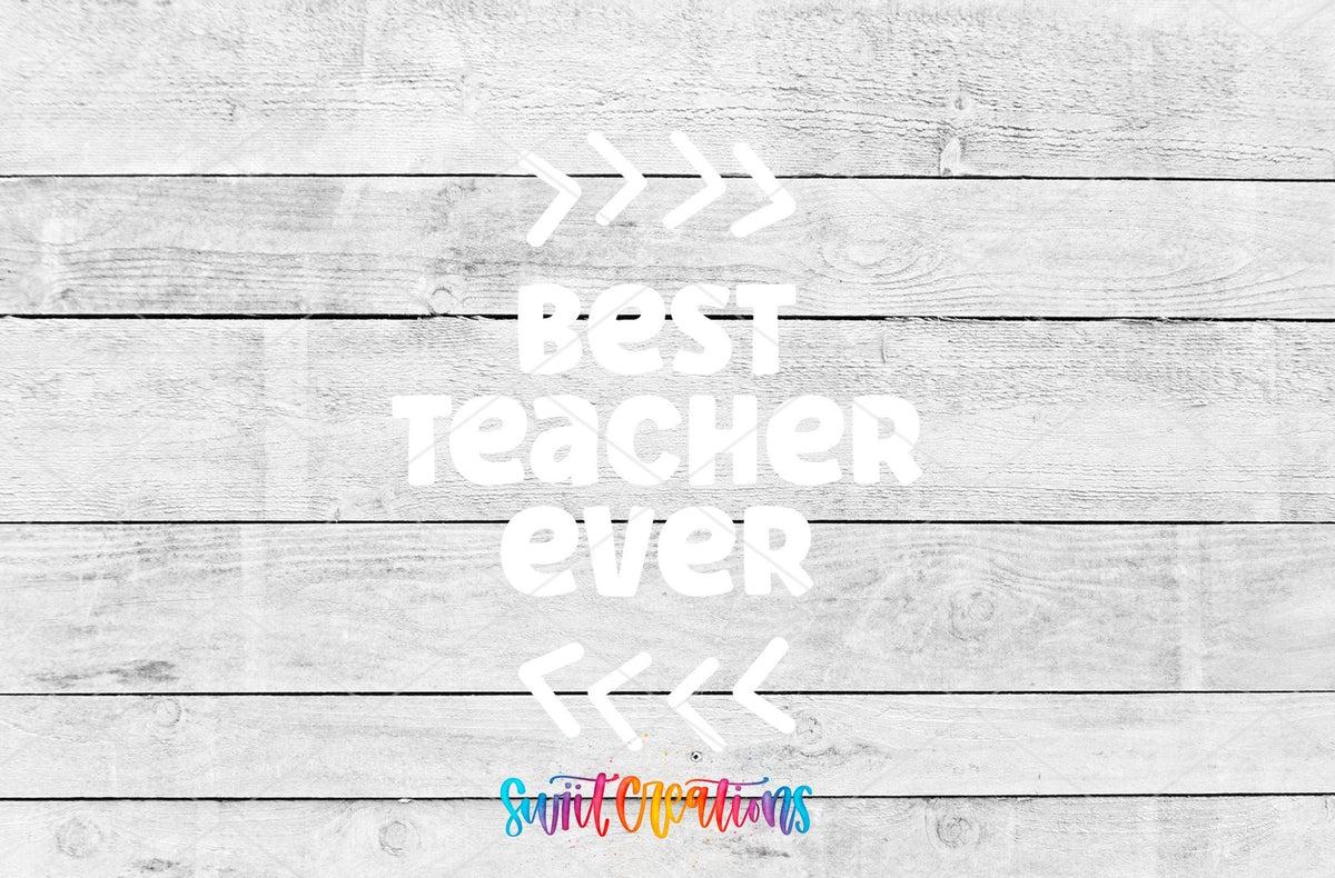 Best Teacher Ever Motel Keychain UV DTF Transfer | White Teacher Saying Decal | MK2203 - Swiit Creations