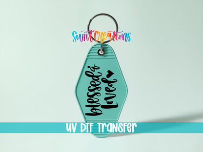 Blessed and Loved Motel Keychain UV DTF Transfer | MK475 - Swiit Creations