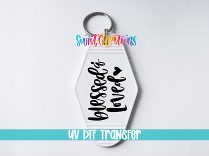 Blessed and Loved Motel Keychain UV DTF Transfer | MK475 - Swiit Creations