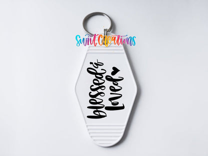 Blessed and Loved Motel Keychain UV DTF Transfer | MK475 - Swiit Creations