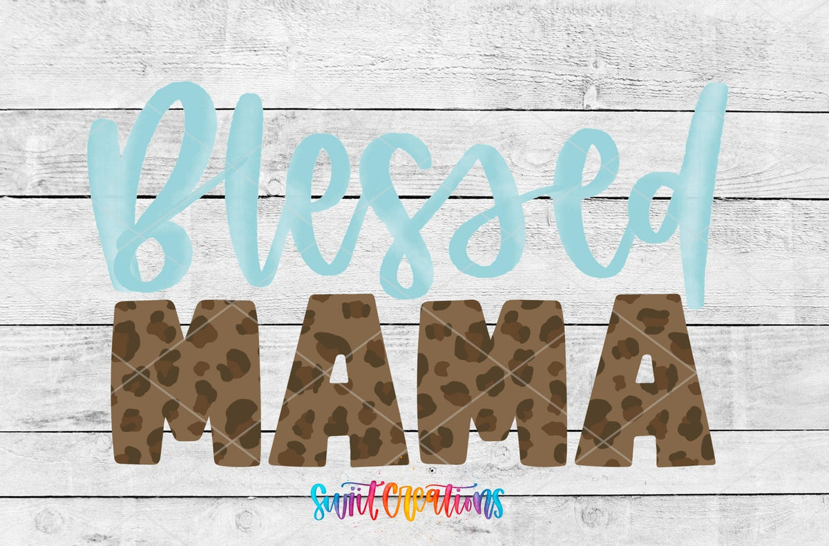 Blessed Mama UV DTF Transfer Tumbler Wrap | Leopard Print Mom Life | DTF225 - Swiit Creations