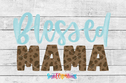 Blessed Mama UV DTF Transfer Tumbler Wrap | Leopard Print Mom Life | DTF225 - Swiit Creations