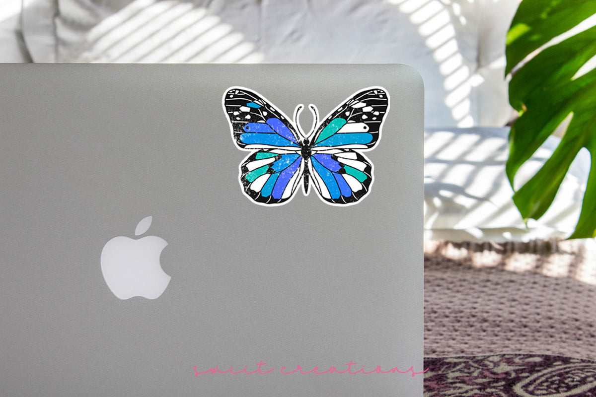 Blue Butterfly Sticker SS361 - Swiit Creations