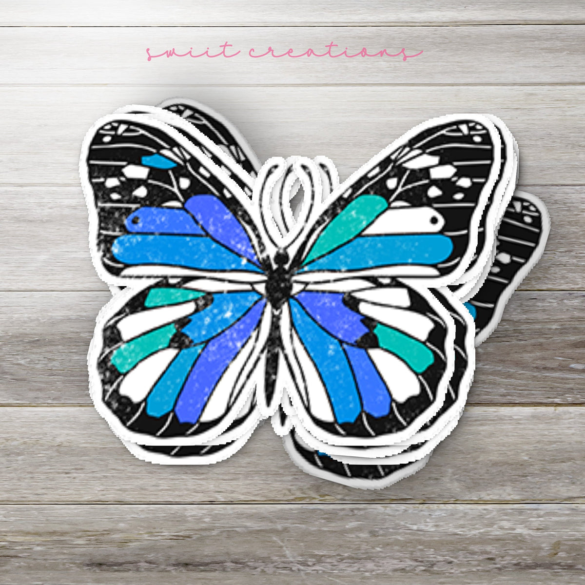 Blue Butterfly Sticker SS361 - Swiit Creations