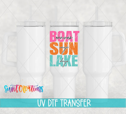 Boat Wave Sun Rays Lake Days UV DTF Cup Decal | UV850 - Swiit Creations