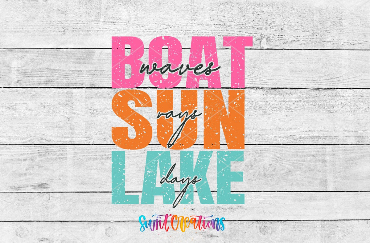 Boat Wave Sun Rays Lake Days UV DTF Cup Decal | UV850 - Swiit Creations