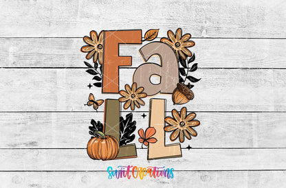Boho Fall UV DTF transfer shown as a full artwork preview from Swiit Creations