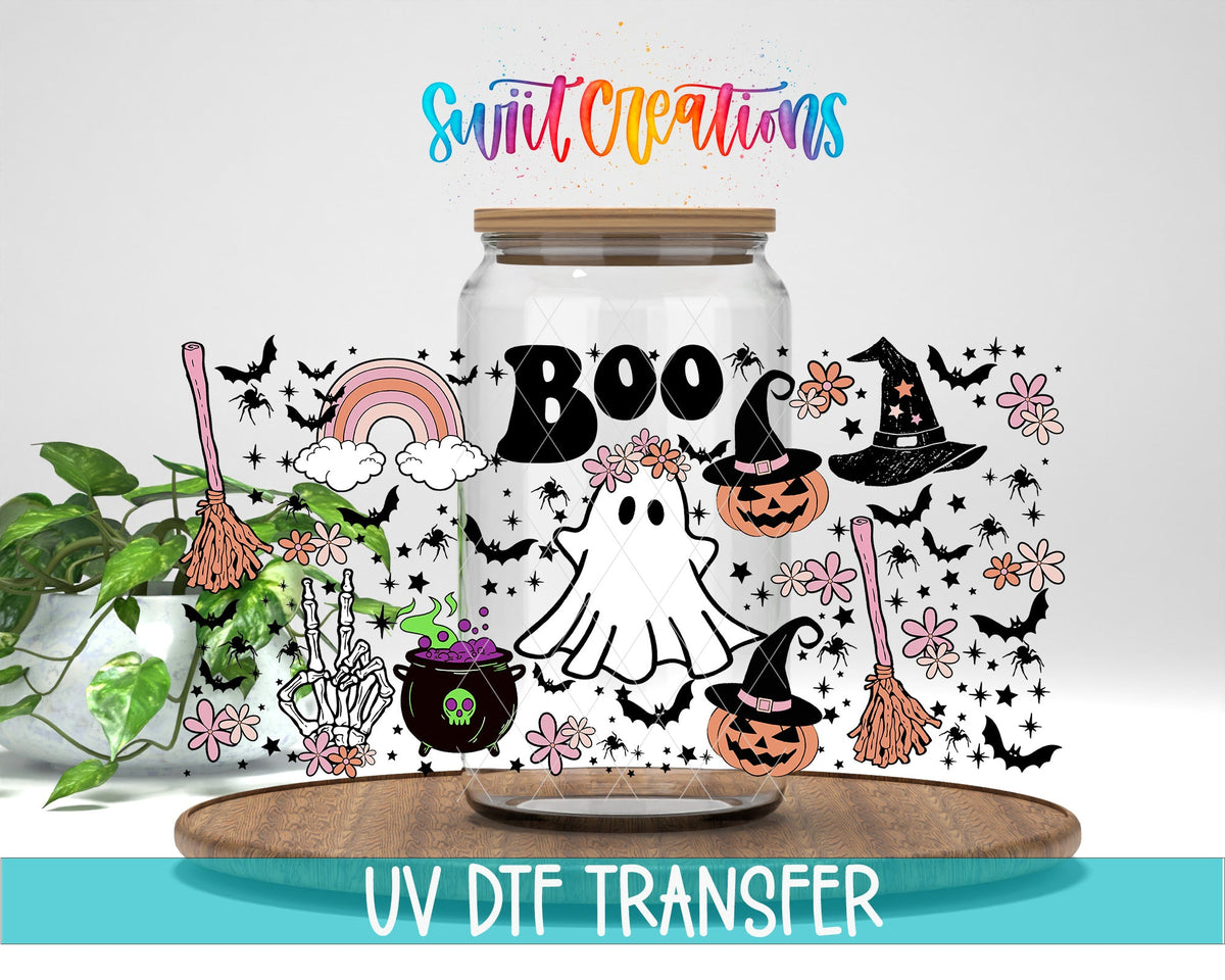 Boo Ghost Pumpkin Witchy UV DTF Transfer Tumbler Wrap | DTF148 - Swiit Creations