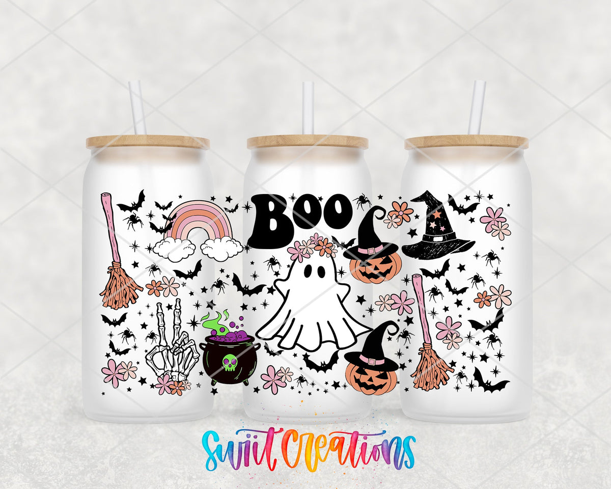 Boo Ghost Pumpkin Witchy UV DTF Transfer Tumbler Wrap | DTF148 - Swiit Creations