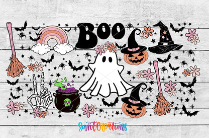 Boo Ghost Pumpkin Witchy UV DTF Transfer Tumbler Wrap | DTF148 - Swiit Creations