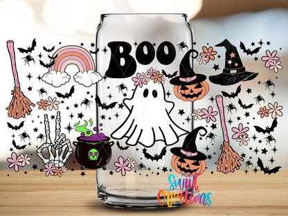 Boo Ghost Pumpkin Witchy UV DTF Transfer Tumbler Wrap | DTF148 - Swiit Creations