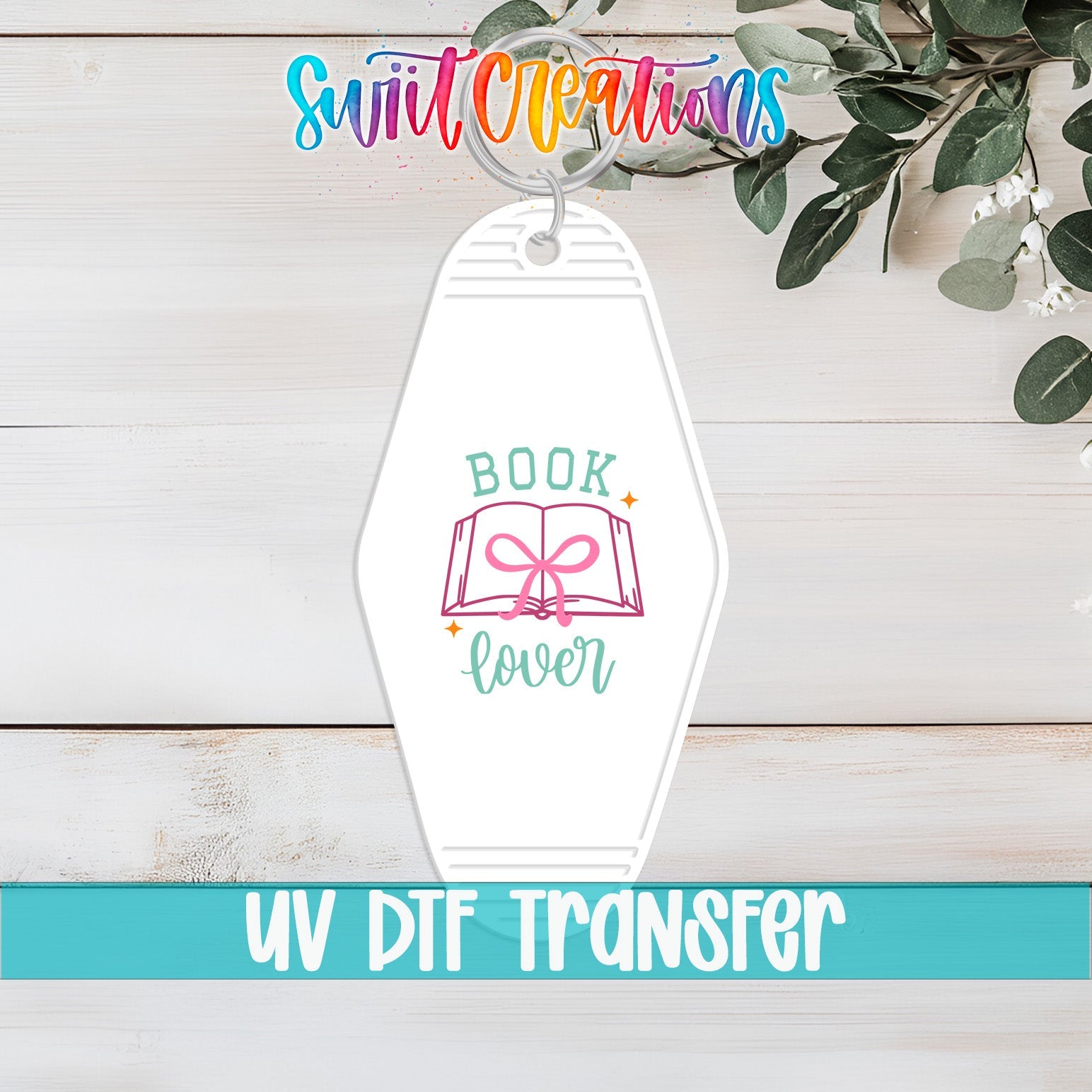 Book Lover Motel Keychain UV DTF Transfer | Reader Gift Acrylic Keychain | MK2055 - Swiit Creations