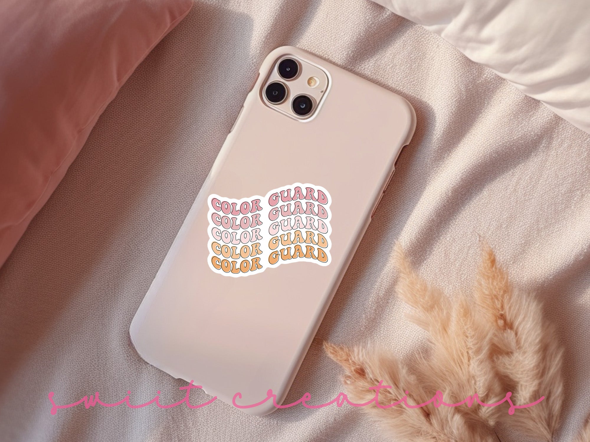a phone case that has a sticker on it