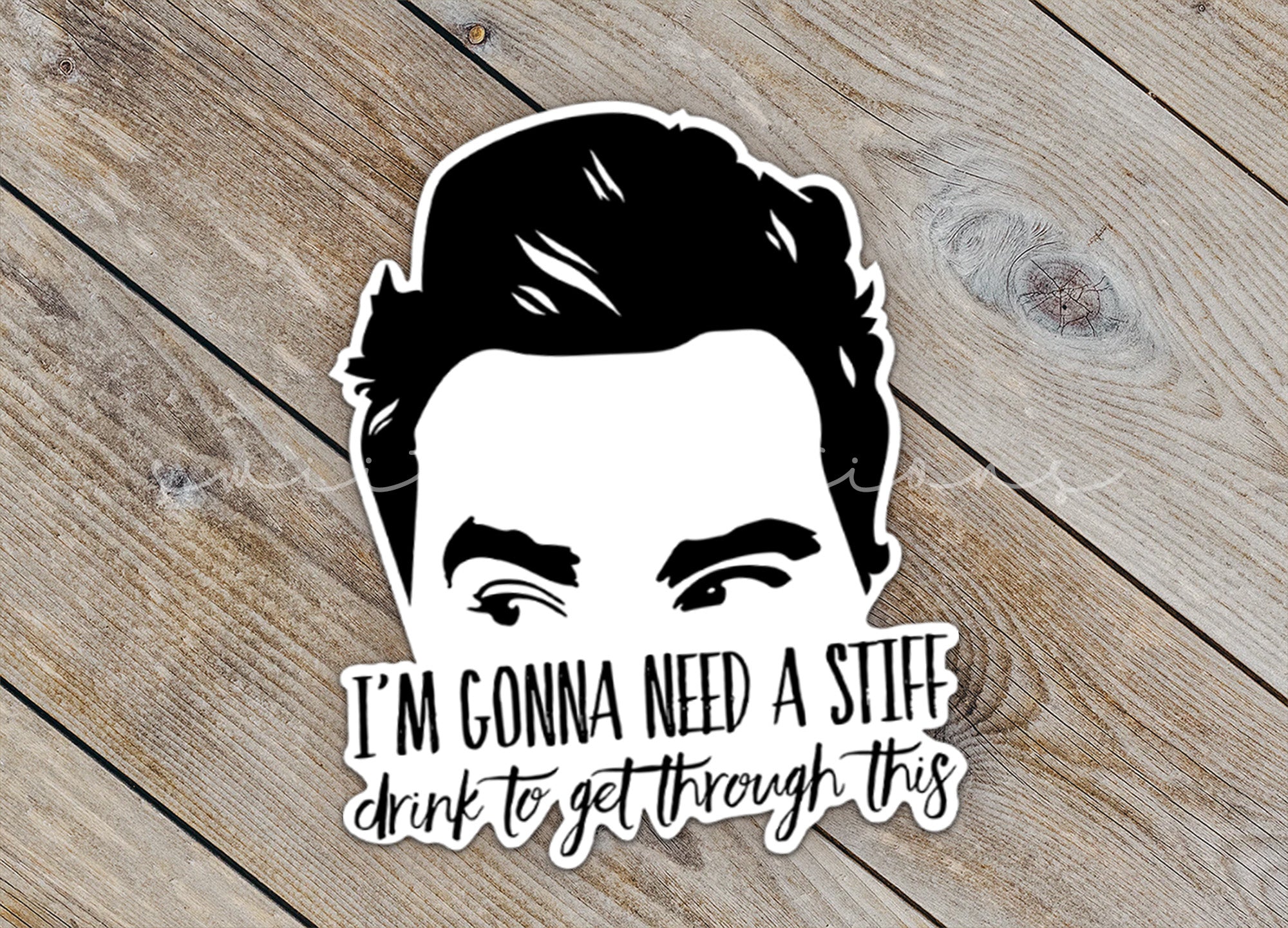 a sticker with a picture of a man's face