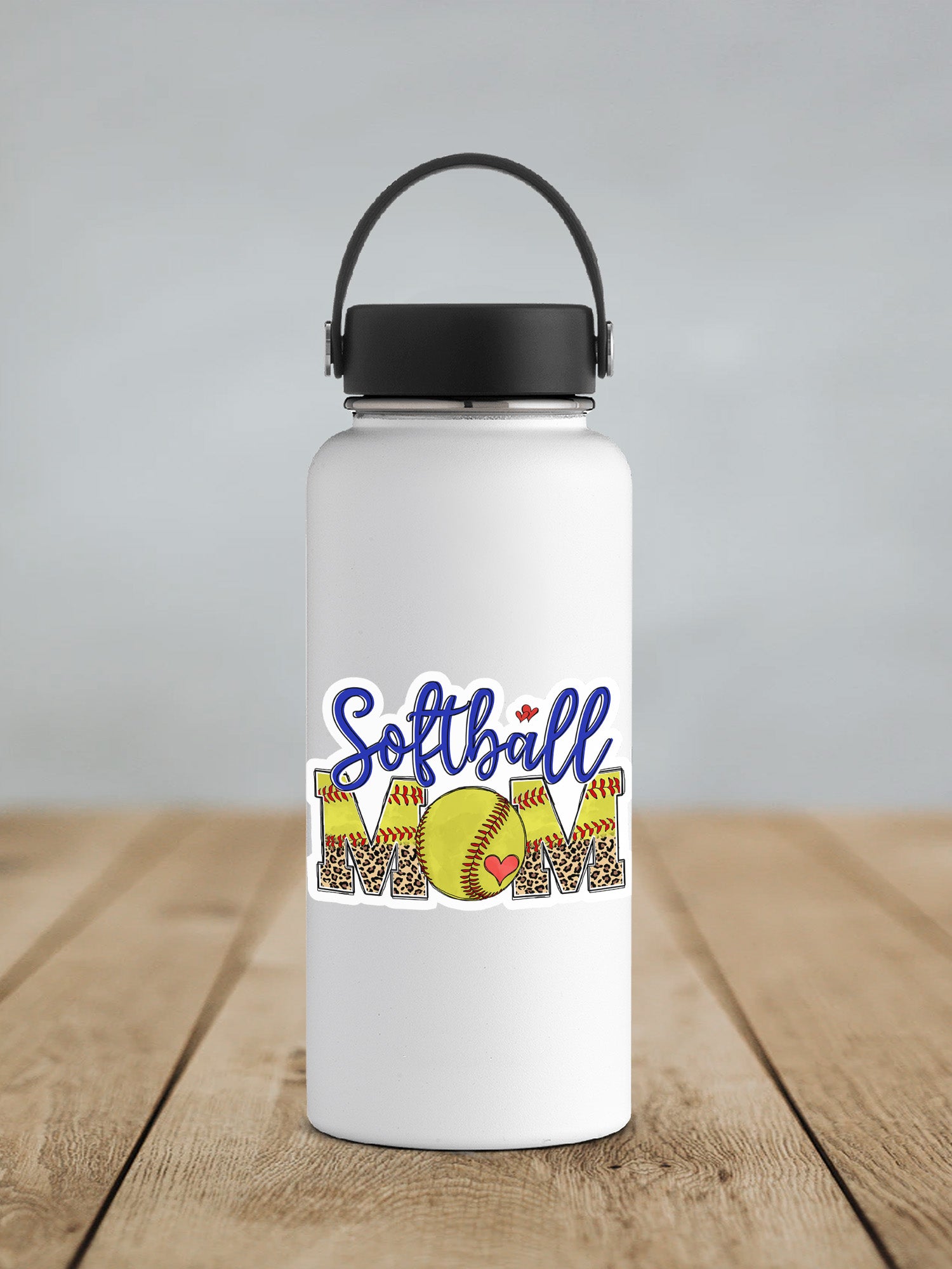 a white sports water bottle with a black lid