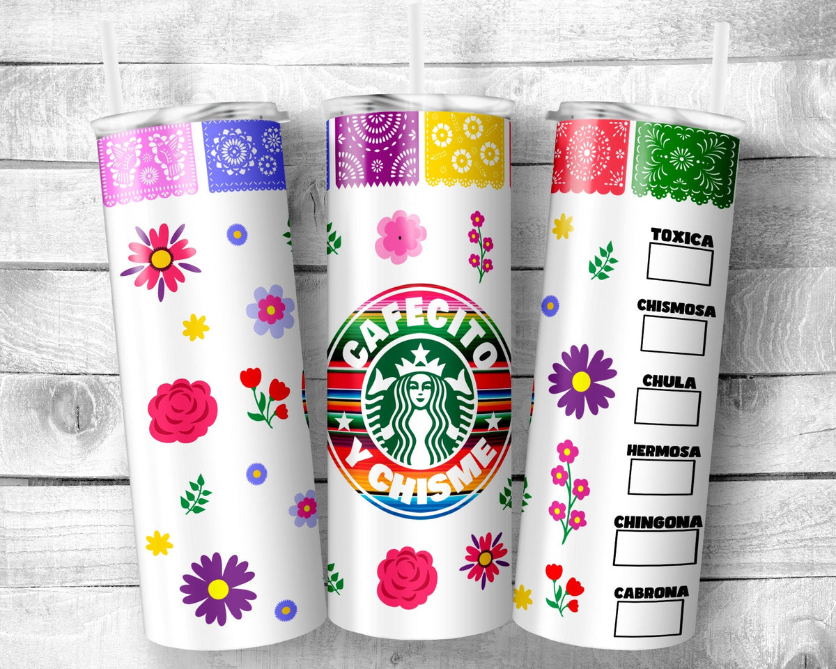 Cafecito y Chisme Tumbler (T560) - Swiit Creations