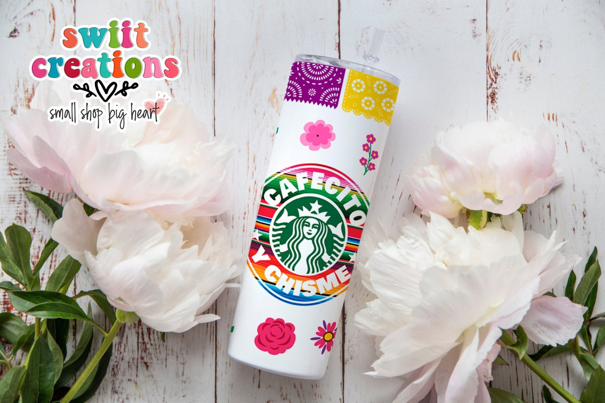 Cafecito y Chisme Tumbler (T560) - Swiit Creations
