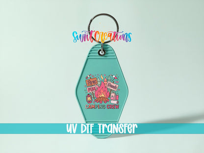 Camping Crew Campfire Wilderness Doodles Motel Keychain UV | MK1998 - Swiit Creations