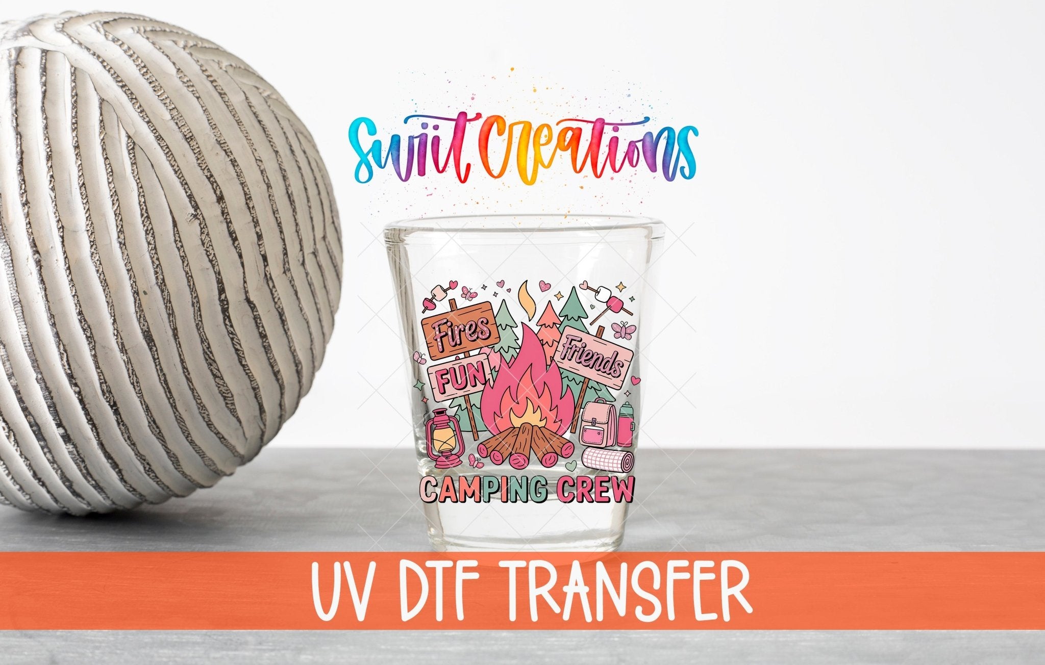 Camping Crew UV DTF Shot Glass Transfer | SG1998 - Swiit Creations
