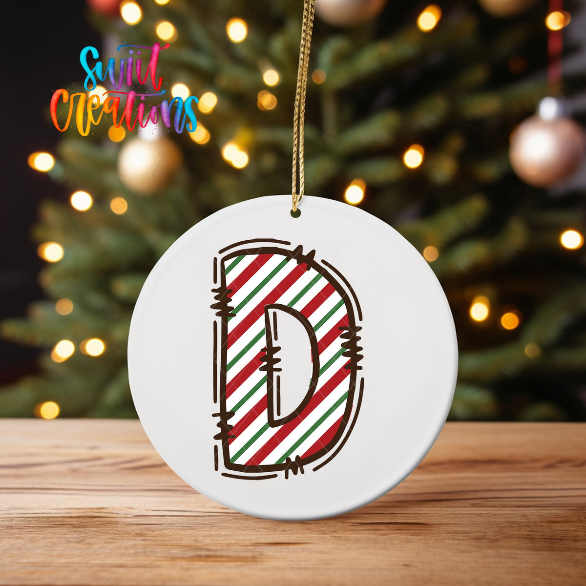 Candy Cane Christmas Personalized Christmas Ornament CFO01 - Swiit Creations