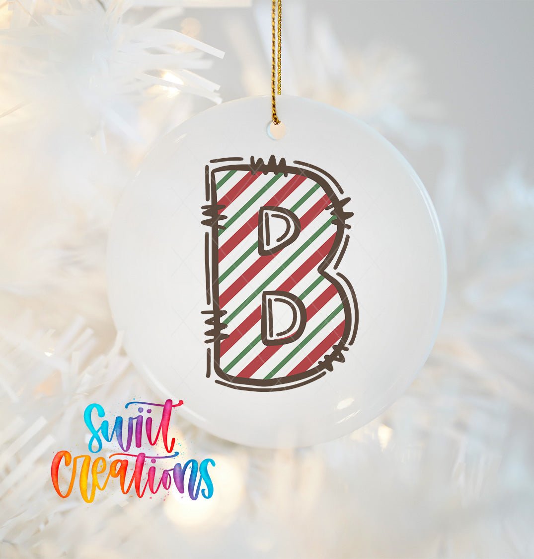 Candy Cane Christmas Personalized Christmas Ornament CFO01 - Swiit Creations