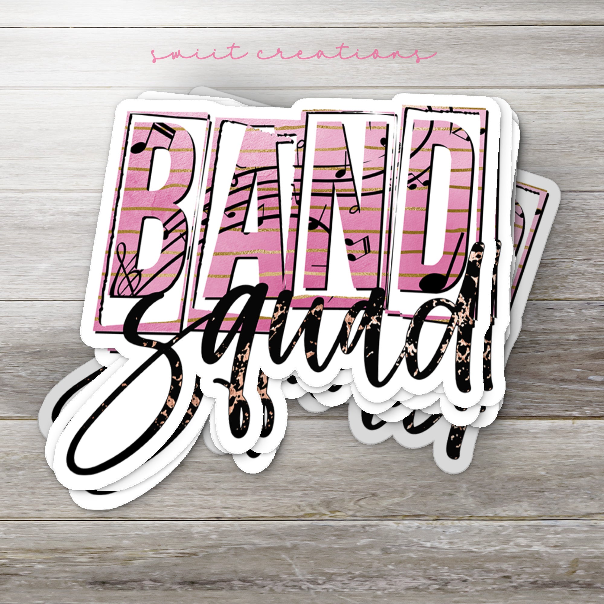 a bunch of stickers that are on a table