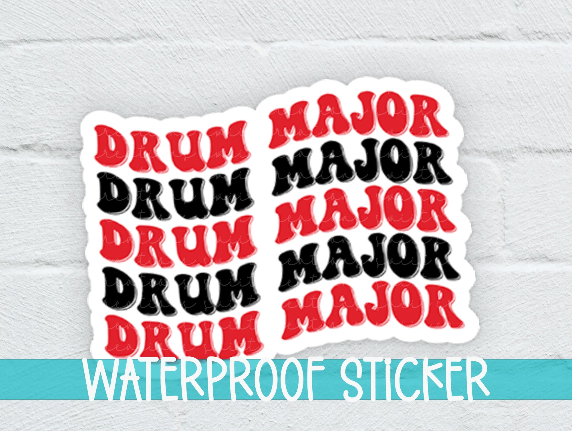 a sticker that says drum major drum major drum major drum major drum major drum