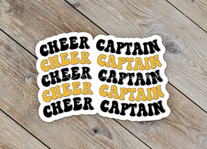 Cheer Captain Sticker Black and Gold SS805 - Swiit Creations
