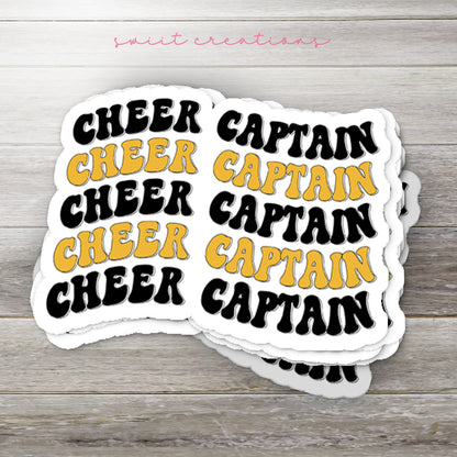 Cheer Captain Sticker Black and Gold SS805 - Swiit Creations