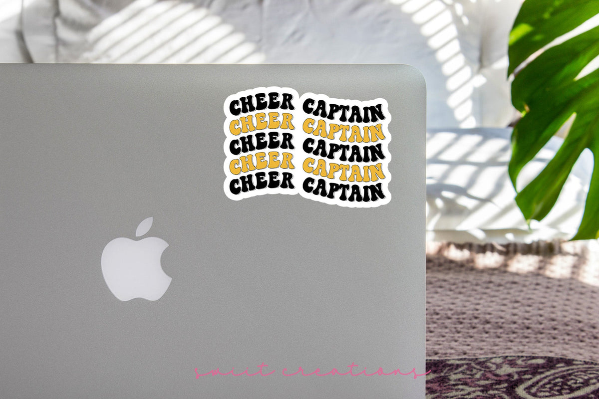 Cheer Captain Sticker Black and Gold SS805 - Swiit Creations
