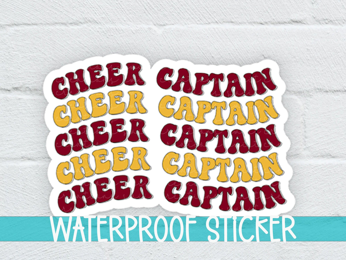 Cheer Captain Sticker Maroon and Gold SS722 - Swiit Creations