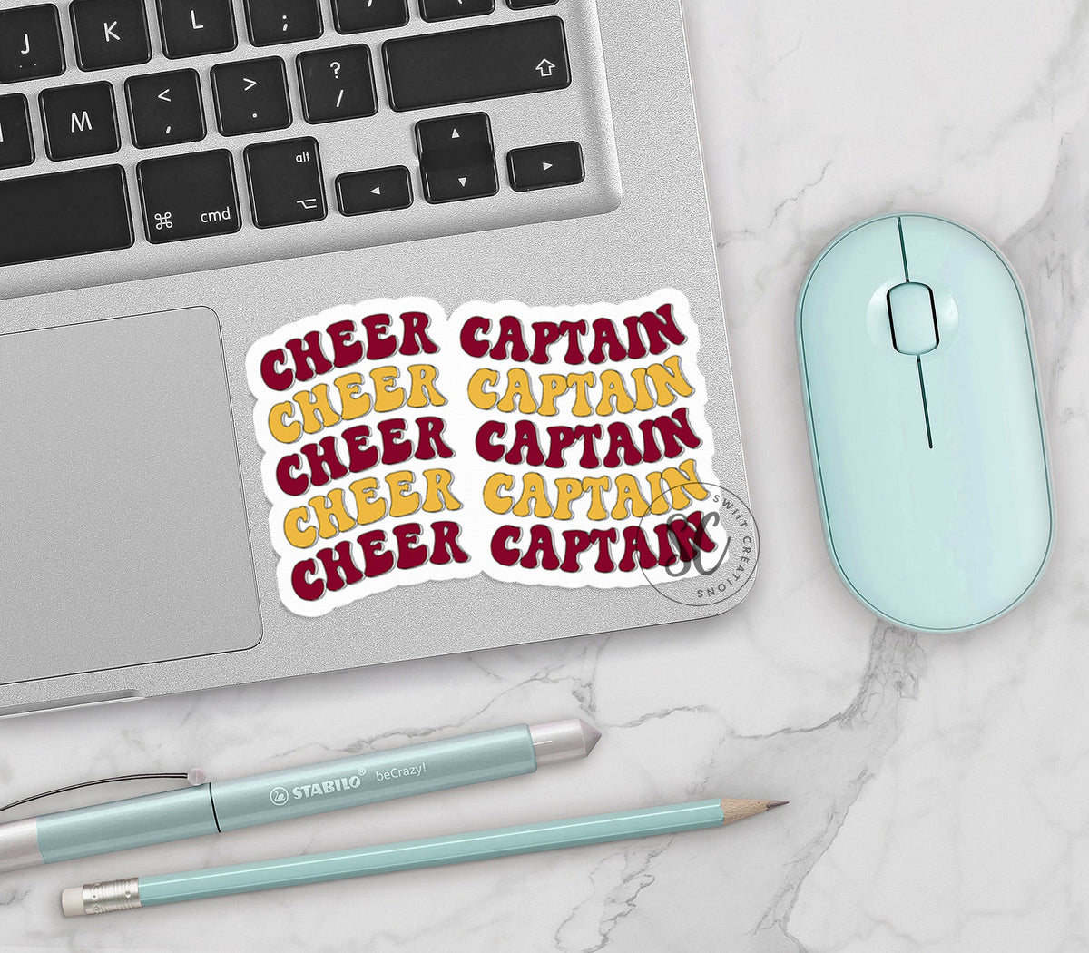 Cheer Captain Sticker Maroon and Gold SS722 - Swiit Creations