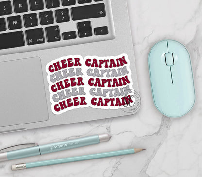 Cheer Captain Sticker Silver and Maroon SS766 - Swiit Creations