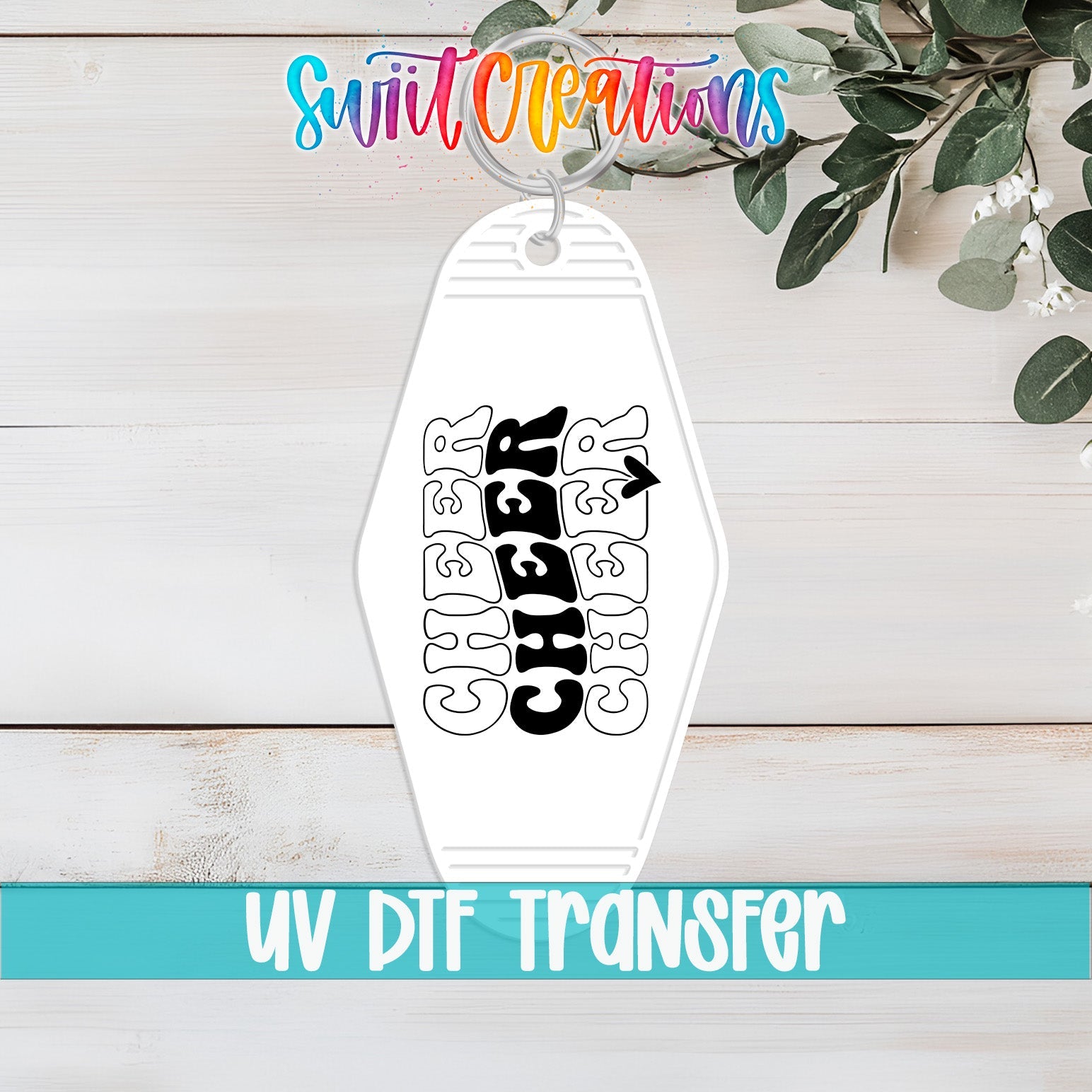 Cheer Cheer Cheer Motel Keychain UV DTF Transfer | Cheerleading Retro Decal | MK2130 - Swiit Creations