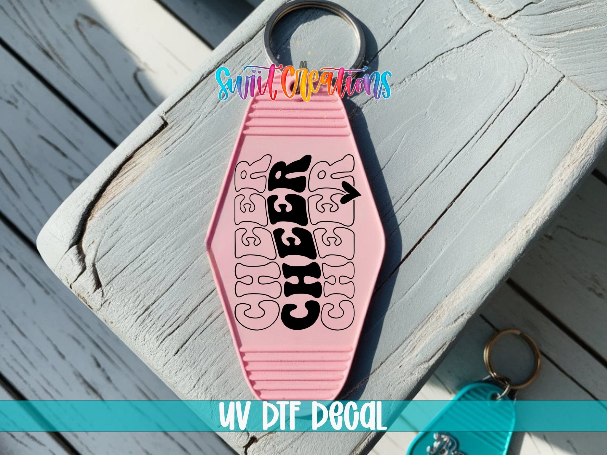 Cheer Cheer Cheer Motel Keychain UV DTF Transfer | Cheerleading Retro Decal | MK2130 - Swiit Creations