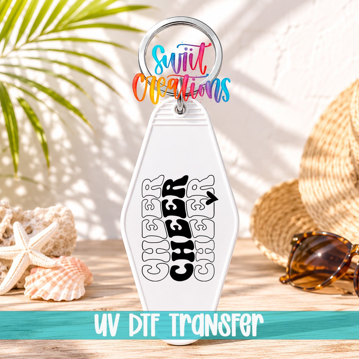 Cheer Cheer Cheer Motel Keychain UV DTF Transfer | Cheerleading Retro Decal | MK2130 - Swiit Creations