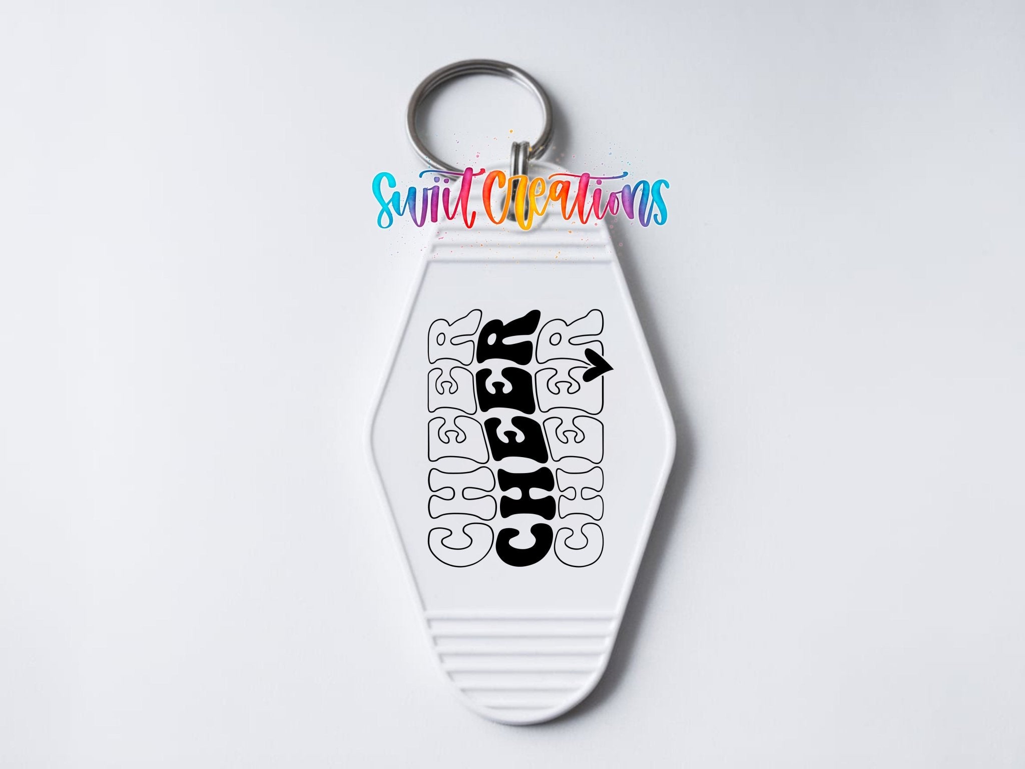 Cheer Cheer Cheer Motel Keychain UV DTF Transfer | Cheerleading Retro Decal | MK2130 - Swiit Creations
