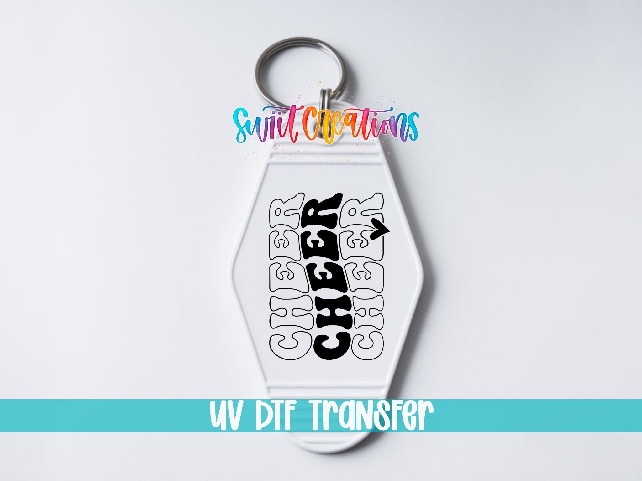 Cheer Cheer Cheer Motel Keychain UV DTF Transfer | Cheerleading Retro Decal | MK2130 - Swiit Creations