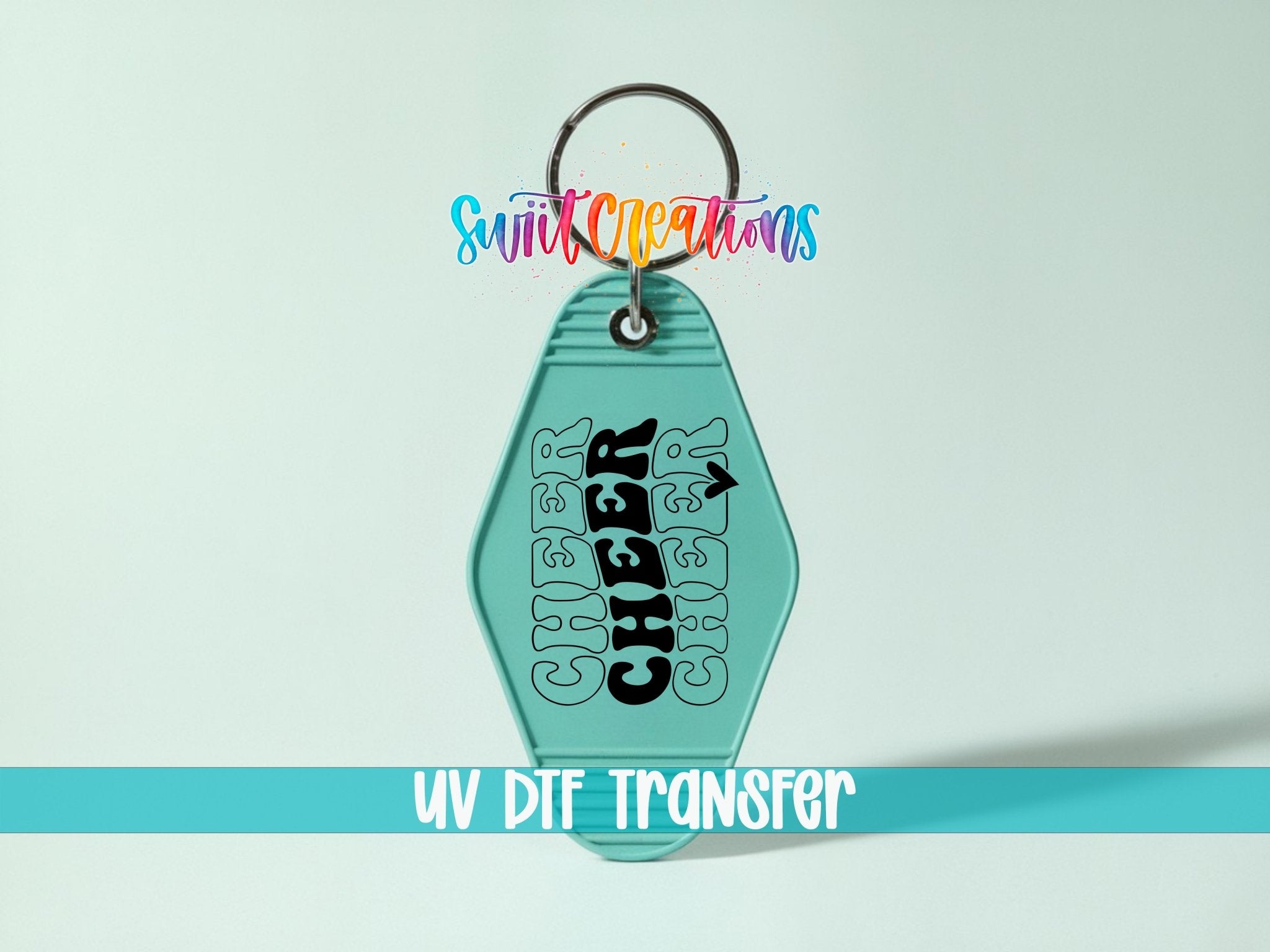 Cheer Cheer Cheer Motel Keychain UV DTF Transfer | Cheerleading Retro Decal | MK2130 - Swiit Creations