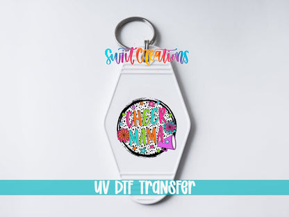 Cheer Mama Motel Keychain UV DTF Transfer | Pom Pom Sports Mom Design | MK1031 - Swiit Creations
