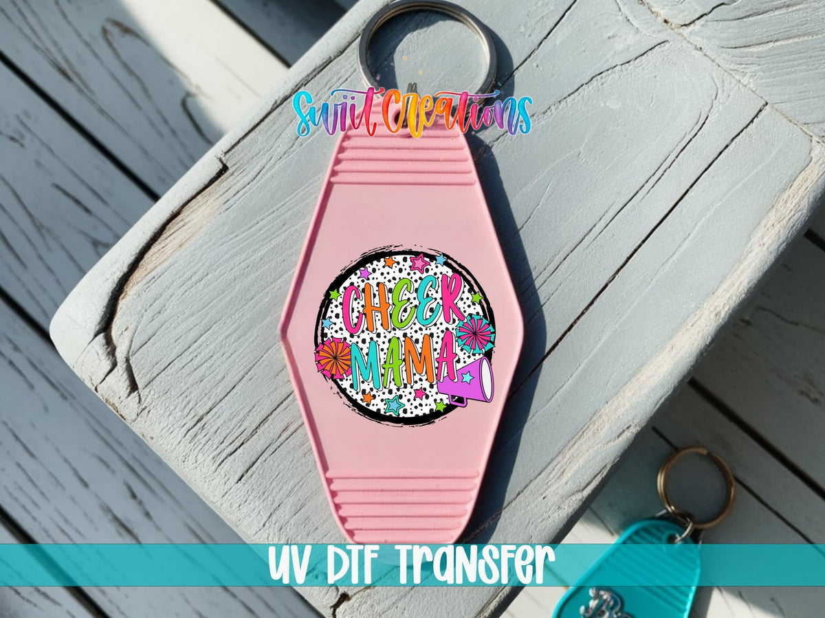 Cheer Mama Motel Keychain UV DTF Transfer | Pom Pom Sports Mom Design | MK1031 - Swiit Creations