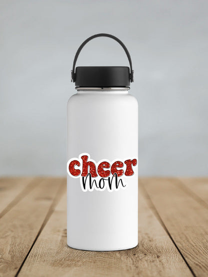 Cheer Mom Red Glitter Sticker SS740 - Swiit Creations