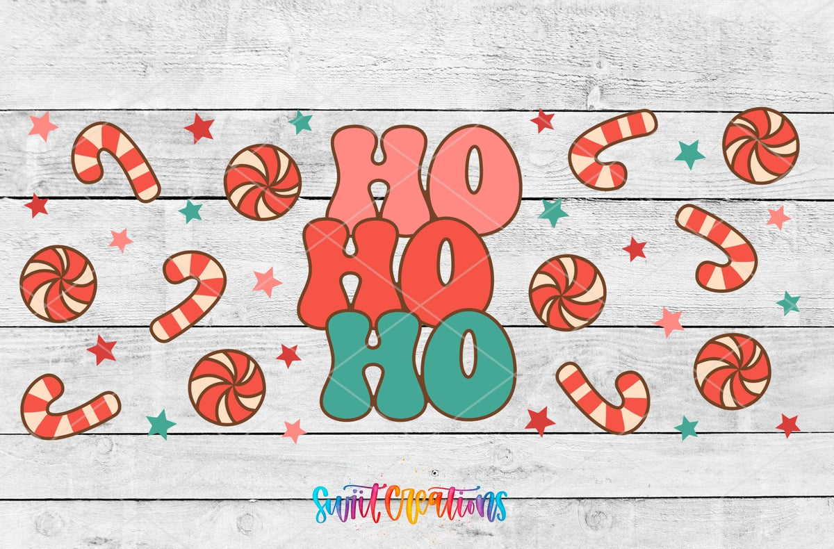 Christmas Candy Cane and Stars UV DTF Wrap | DTF208 - Swiit Creations